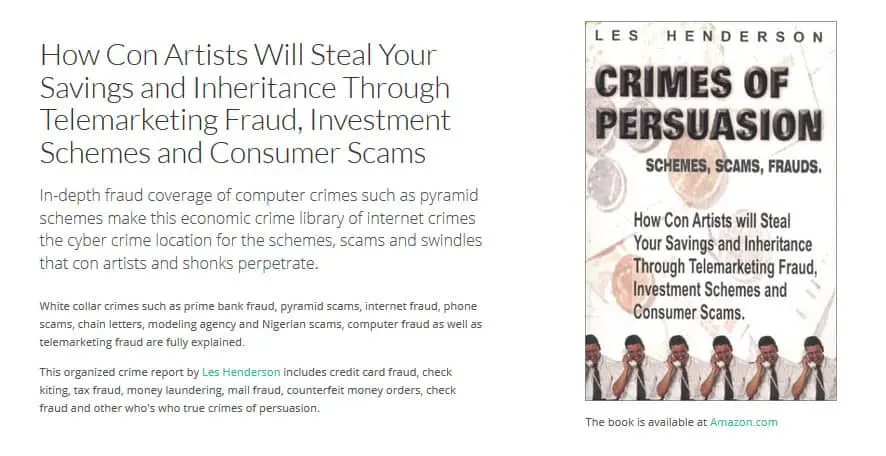 Crimes of Persuasion: Schemes, scams, frauds.